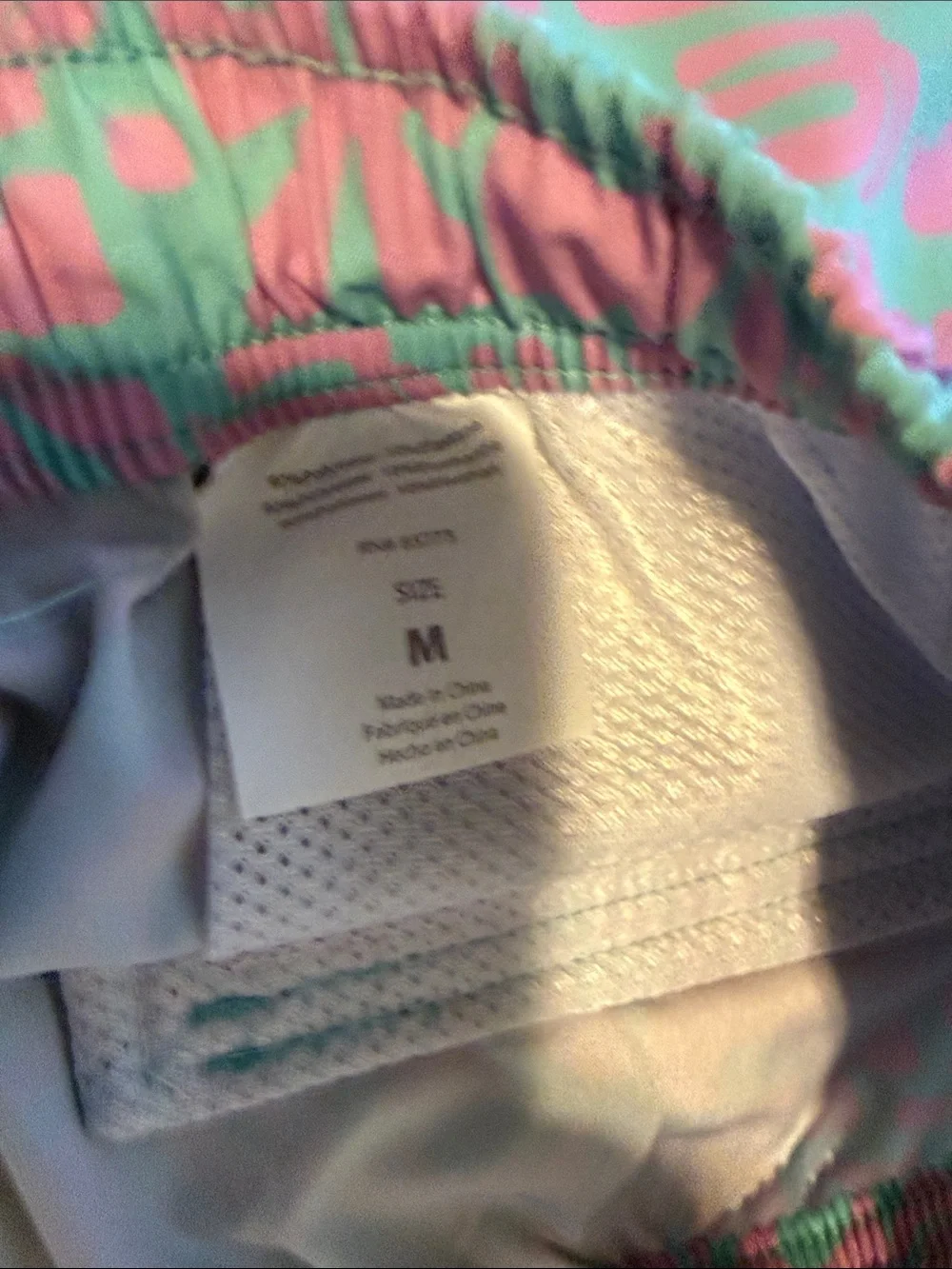 O'Neill Pink and Mint Pattern Swim Trunks